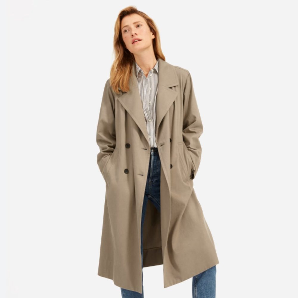 Everlane Drape Trench in Clay, Size XS